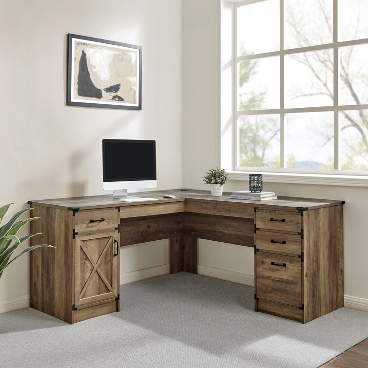 Nguyen L Shape Farmhouse Executive Desk